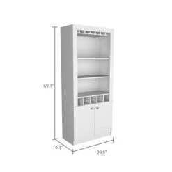 FM Furniture New York White 5-Bottle Composite Wine Cabinet -Alliedbas Shop 331042123 AlternateImage2 l
