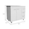 FM Furniture Darien 39.37-in X 35.43-in X 20.67-in White 2-Door Base Cabinet