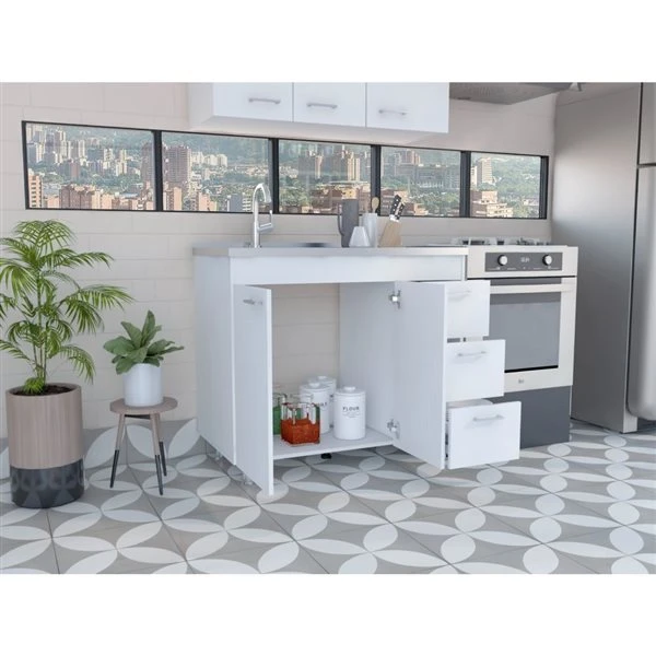 FM Furniture Darien 39.37-in X 35.43-in X 20.67-in White 2-Door Base Cabinet 4 FM Furniture Darien 39.37-in X 35.43-in X 20.67-in White 2-Door Base Cabinet - Image 4