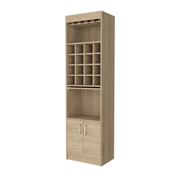 FM Furniture Kabul Kava Light Pine 16-Bottle Wood Wine Cabinet 2 FM Furniture Kabul Kava Light Pine 16-Bottle Wood Wine Cabinet - Image 2