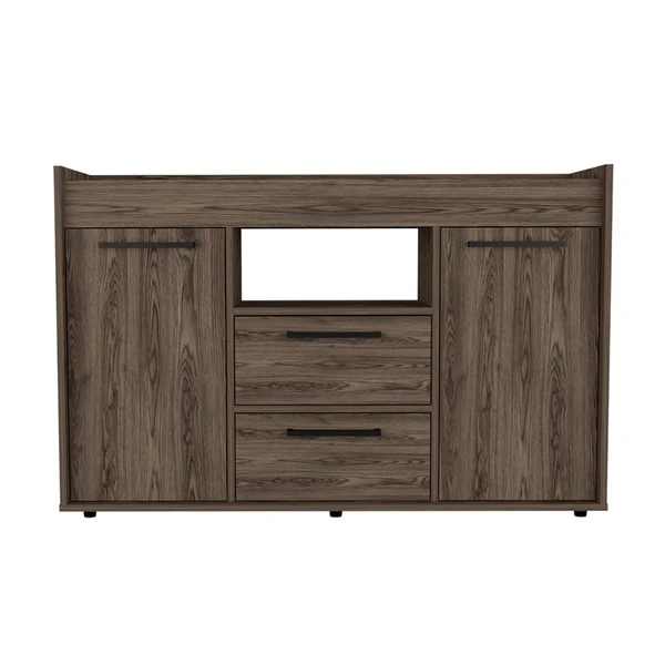 FM Furniture Ilumina Dark Walnut 0-Bottle Wood Wine Cabinet 1 FM Furniture Ilumina Dark Walnut 0-Bottle Wood Wine Cabinet