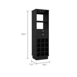 FM Furniture Hype Black 12-Bottle Composite Wine Cabinet 7 FM Furniture Hype Black 12-Bottle Composite Wine Cabinet -Alliedbas Shop 331042151 AlternateImage2 l