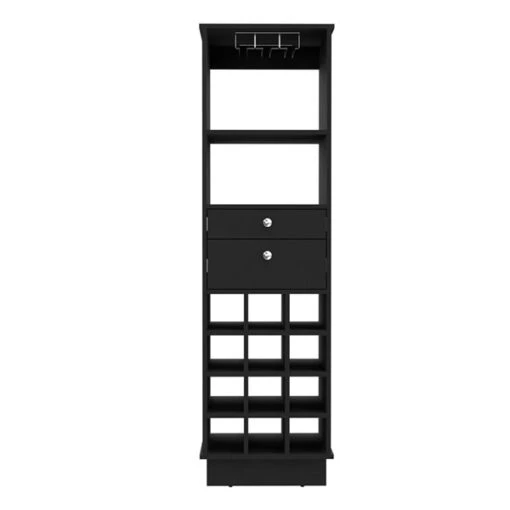 FM Furniture Hype Black 12-Bottle Composite Wine Cabinet -Alliedbas Shop 331042151 MainImage 001 l