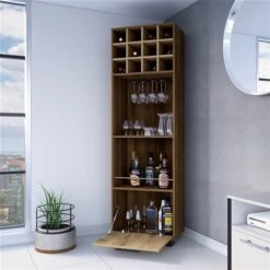 FM Furniture Aubree Mahagony/Macadamia 12-Bottle Composite Wine Cabinet 8 FM Furniture Aubree Mahagony/Macadamia 12-Bottle Composite Wine Cabinet -Alliedbas Shop 331042160 AlternateImage1 l