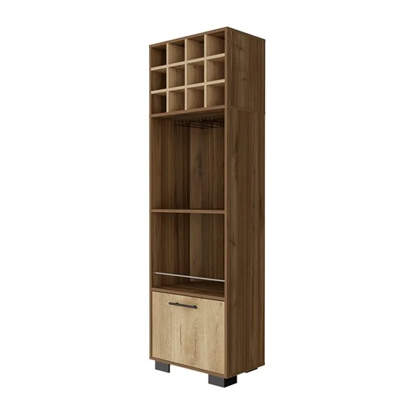 FM Furniture Aubree Mahagony/Macadamia 12-Bottle Composite Wine Cabinet 1 FM Furniture Aubree Mahagony/Macadamia 12-Bottle Composite Wine Cabinet