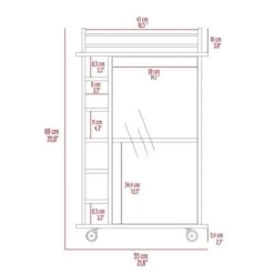 FM Furniture Vegas Light Oak 6-Bottle Composite Wine Cabinet