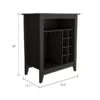 FM Furniture Future Black 8-Bottle Composite Wine Cabinet