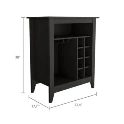 FM Furniture Future Black 8-Bottle Composite Wine Cabinet