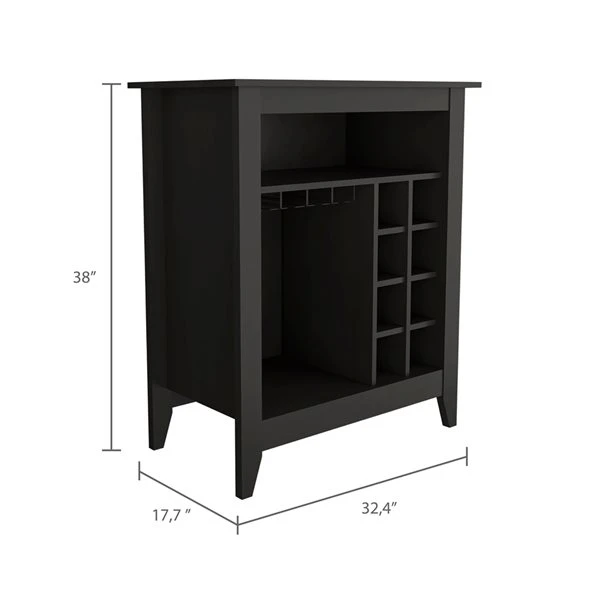 FM Furniture Future Black 8-Bottle Composite Wine Cabinet 1 FM Furniture Future Black 8-Bottle Composite Wine Cabinet