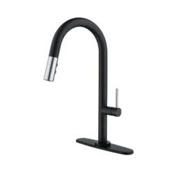 Westmount Waterworks Shane Black/Brushed Nickel 1-Handle Deck Mount Pull-Down Handle/Lever Kitchen Faucet With Deck Plate 7 Westmount Waterworks Shane Black/Brushed Nickel 1-Handle Deck Mount Pull-Down Handle/Lever Kitchen Faucet With Deck Plate -Alliedbas Shop 331042392 MainImage 001 l