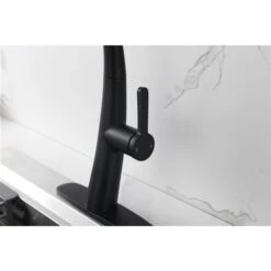 Westmount Waterworks Delfino Matte Black 1-Handle Deck Mount Pull-Down Handle/Lever Kitchen Faucet With Deck Plate -Alliedbas Shop 331042393 AlternateImage4 l