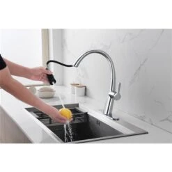 Westmount Waterworks Delfino Polished Chrome 1-Handle Deck Mount Pull-Down Handle/Lever Kitchen Faucet With Deck Plate 9 Westmount Waterworks Delfino Polished Chrome 1-Handle Deck Mount Pull-Down Handle/Lever Kitchen Faucet With Deck Plate -Alliedbas Shop 331042394 AlternateImage2 l