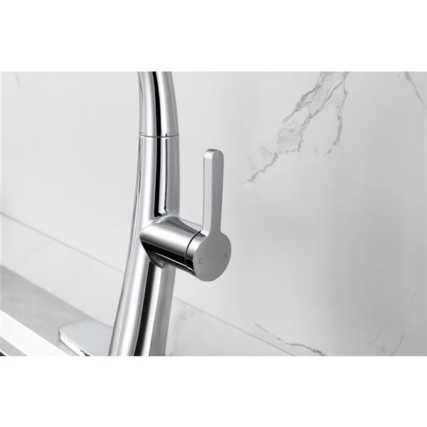 Westmount Waterworks Delfino Polished Chrome 1-Handle Deck Mount Pull-Down Handle/Lever Kitchen Faucet With Deck Plate 2 Westmount Waterworks Delfino Polished Chrome 1-Handle Deck Mount Pull-Down Handle/Lever Kitchen Faucet With Deck Plate - Image 2