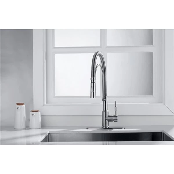 Westmount Waterworks Randall Brushed Nickel 1-Handle Deck Mount Pull-Down Handle/Lever Kitchen Faucet With Deck Plate 4 Westmount Waterworks Randall Brushed Nickel 1-Handle Deck Mount Pull-Down Handle/Lever Kitchen Faucet With Deck Plate - Image 4