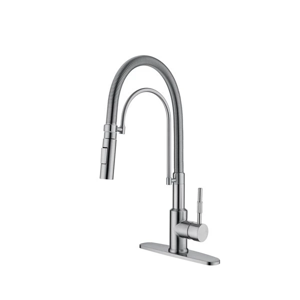 Westmount Waterworks Randall Brushed Nickel 1-Handle Deck Mount Pull-Down Handle/Lever Kitchen Faucet With Deck Plate 5 Westmount Waterworks Randall Brushed Nickel 1-Handle Deck Mount Pull-Down Handle/Lever Kitchen Faucet With Deck Plate - Image 5