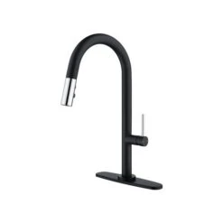 Westmount Waterworks Shane Black/Polished Chrome 1-Handle Deck Mount Pull-Down Handle/Lever Kitchen Faucet With Deck Plate 8 Westmount Waterworks Shane Black/Polished Chrome 1-Handle Deck Mount Pull-Down Handle/Lever Kitchen Faucet With Deck Plate -Alliedbas Shop 331042399 MainImage 001 l