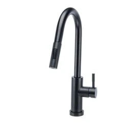 Westmount Waterworks Essie Matte Black 1-Handle Deck Mount Pull-Down Touch Residential Kitchen Faucet With Deck Plate