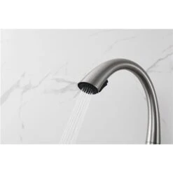 Westmount Waterworks Delfino Brushed Nickel 1-Handle Deck Mount Pull-Down Handle/Lever Kitchen Faucet With Deck Plate -Alliedbas Shop 331042401 AlternateImage3 l