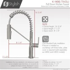 Stylish Tivoli Brushed Stainless Steel 1-Handle Deck Mount High-Arc Handle/Lever Commercial/Residential Kitchen Faucet -Alliedbas Shop 331042424 AlternateImage4 l