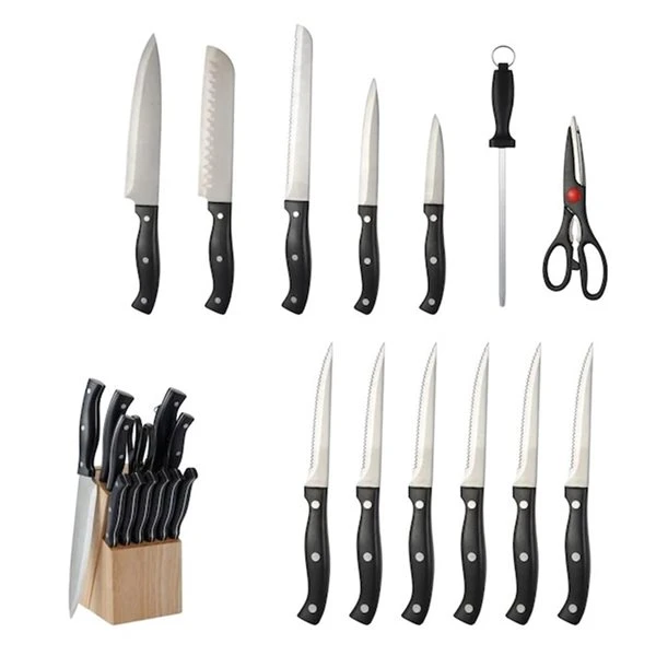 Hamilton Beach Black Stainless Steel Knife Set With Wood Block - 14-Piece 2 Hamilton Beach Black Stainless Steel Knife Set With Wood Block - 14-Piece - Image 2