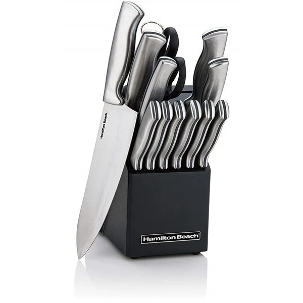 Hamilton Beach Stainless Steel Knife Set With Wood Block - 14-Piece 3 Hamilton Beach Stainless Steel Knife Set With Wood Block - 14-Piece - Image 3