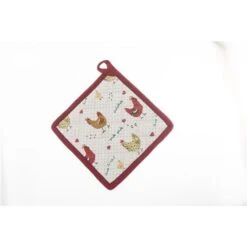 IH Casa Decor White/Red Pot Holder - Set Of 6