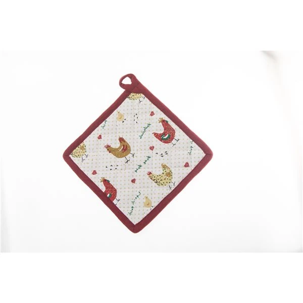 IH Casa Decor White/Red Pot Holder - Set Of 6 1 IH Casa Decor White/Red Pot Holder - Set Of 6