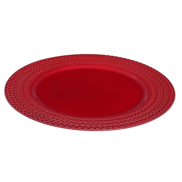 IH Casa Decor 13-in Red Charger Plate - Set Of 6 1 IH Casa Decor 13-in Red Charger Plate - Set Of 6