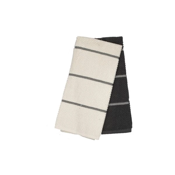 IH Casa Decor Black/Cream Kitchen Towel - Set Of 2 1 IH Casa Decor Black/Cream Kitchen Towel - Set Of 2
