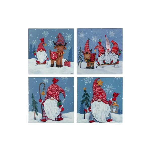 IH Casa Decor 8-in Square Ceramic Trivet (Gnome) - Set Of 4 1 IH Casa Decor 8-in Square Ceramic Trivet (Gnome) - Set Of 4