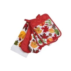 IH Casa Decor Orange/White Kitchen Towels - Set Of 2