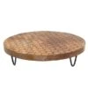 IH Casa Decor 10-in Mango Wood Honeycomb Round Cake Stand