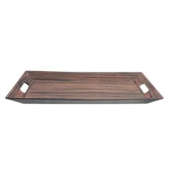 IH Casa Decor Rectangular Serving Tray With Handle (Walnut)