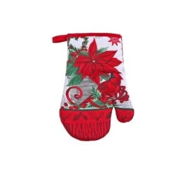 IH Casa Decor Poinsettia Oven Mitts - Set Of 4