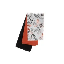 IH Casa Decor Black/Red Kitchen Towel - Set Of 2