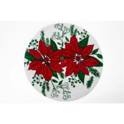 IH Casa Decor Poinsettia Cotton Placemats - Set Of 12
