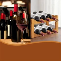 Costway Brown 6-Bottle Rubberwood Wine Rack 7 Costway Brown 6-Bottle Rubberwood Wine Rack -Alliedbas Shop 331059994 AlternateImage3 l