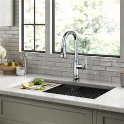 Kraus Allyn Chrome Industrial 1-Handle Deck Mount Pull-Down Handle/Lever Kitchen Faucet -Alliedbas Shop 331061180 AlternateImage4 l