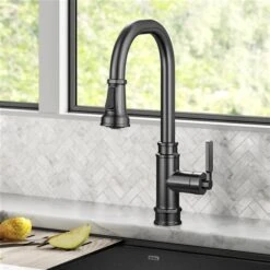 Kraus Allyn Spot-Free Black Stainless Steel 1-Handle Deck Mount Pull-Down Handle/Lever Kitchen Faucet -Alliedbas Shop 331061181 AlternateImage2 l