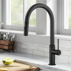 Kraus Allyn Matte Black 1-Handle Deck Mount Pull-Down Handle/Lever Residential Kitchen Faucet -Alliedbas Shop 331061182 AlternateImage1 l