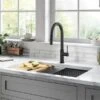 Kraus Allyn Matte Black 1-Handle Deck Mount Pull-Down Handle/Lever Residential Kitchen Faucet