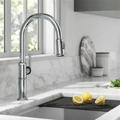 Kraus Allyn Chrome 1-Handle Deck Mount Pull-Down Handle/Lever Kitchen Faucet -Alliedbas Shop 331061186 AlternateImage3 l