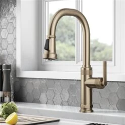 Kraus Allyn Spot-Free Antique Champagne-Bronze 1-Handle Deck Mount Pull-Down Handle/Lever Residential Kitchen Faucet 8 Kraus Allyn Spot-Free Antique Champagne-Bronze 1-Handle Deck Mount Pull-Down Handle/Lever Residential Kitchen Faucet -Alliedbas Shop 331061188 AlternateImage1 l