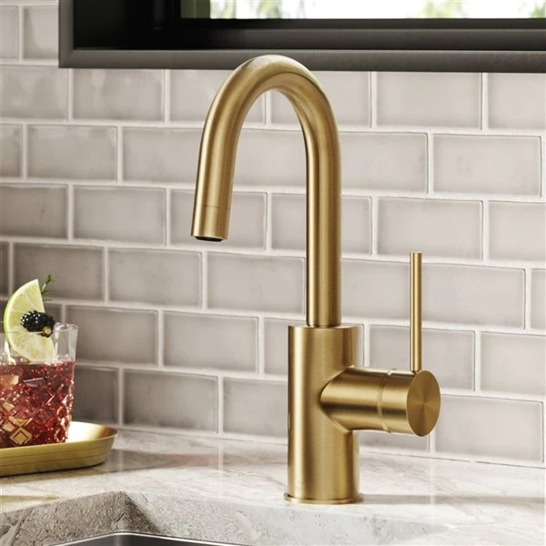Kraus Oletto Spot-Free Antique Champagne-Bronze 1-Handle Deck Mount Bar And Prep Handle/Lever Residential Kitchen Faucet 3 Kraus Oletto Spot-Free Antique Champagne-Bronze 1-Handle Deck Mount Bar And Prep Handle/Lever Residential Kitchen Faucet - Image 3