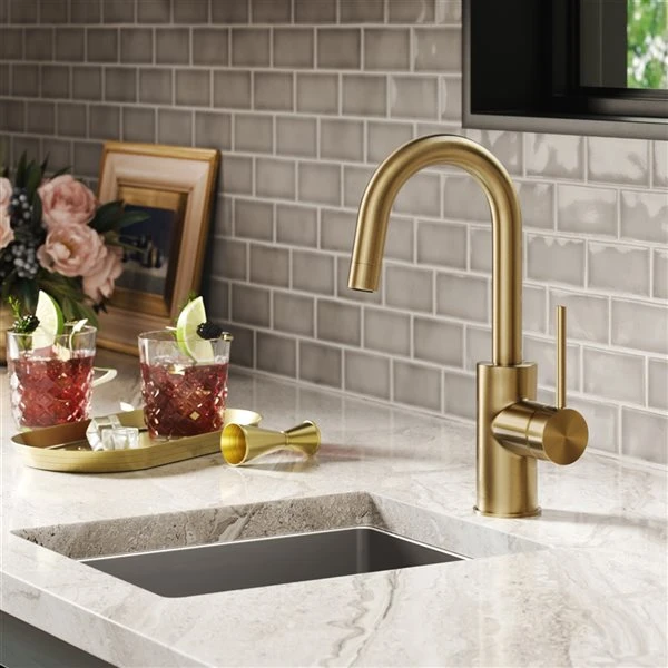Kraus Oletto Spot-Free Antique Champagne-Bronze 1-Handle Deck Mount Bar And Prep Handle/Lever Residential Kitchen Faucet 5 Kraus Oletto Spot-Free Antique Champagne-Bronze 1-Handle Deck Mount Bar And Prep Handle/Lever Residential Kitchen Faucet - Image 5