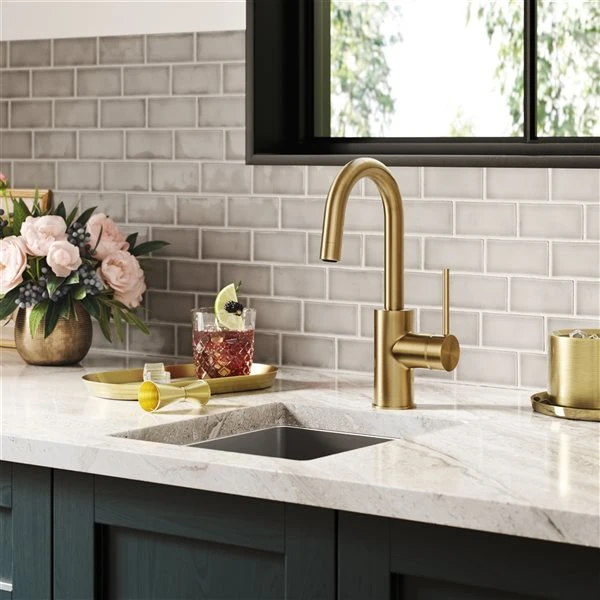 Kraus Oletto Spot-Free Antique Champagne-Bronze 1-Handle Deck Mount Bar And Prep Handle/Lever Residential Kitchen Faucet 1 Kraus Oletto Spot-Free Antique Champagne-Bronze 1-Handle Deck Mount Bar And Prep Handle/Lever Residential Kitchen Faucet