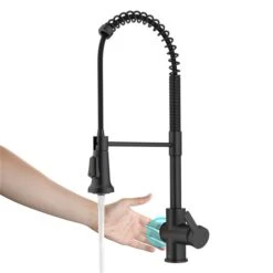 Kraus Britt Matte Black 1-Handle Deck Mount Pull-Down Touchless Residential Kitchen Faucet -Alliedbas Shop 331061210 MainImage 001 l
