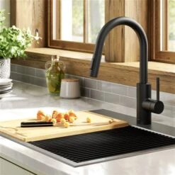 Kraus Oletto Matte Black 1-Handle Deck Mount Pull-Down Handle/Lever Residential Kitchen Faucet - Deck Plate Included -Alliedbas Shop 331061211 AlternateImage2 l