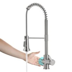 Kraus Britt Spot-Free Stainless Steel 1-Handle Deck Mount Pull-Down Touchless Residential Kitchen Faucet -Alliedbas Shop 331061214 MainImage 001 l