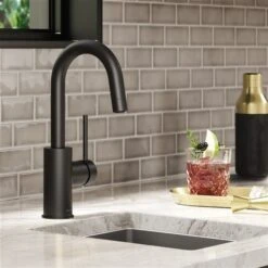 Kraus Oletto Matte Black 1-Handle Deck Mount Bar And Prep Handle/Lever Residential Kitchen Faucet -Alliedbas Shop 331061216 AlternateImage3 l